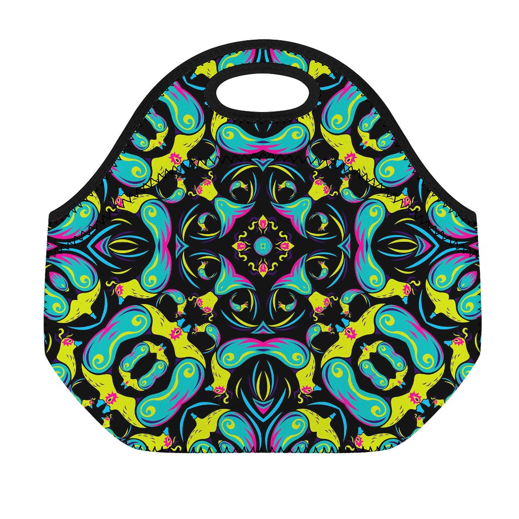 Ornament Psychedelic Trippy Print Neoprene Lunch Bag