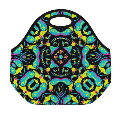 Ornament Psychedelic Trippy Print Neoprene Lunch Bag