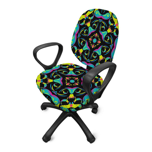 Ornament Psychedelic Trippy Print Office Chair Cover