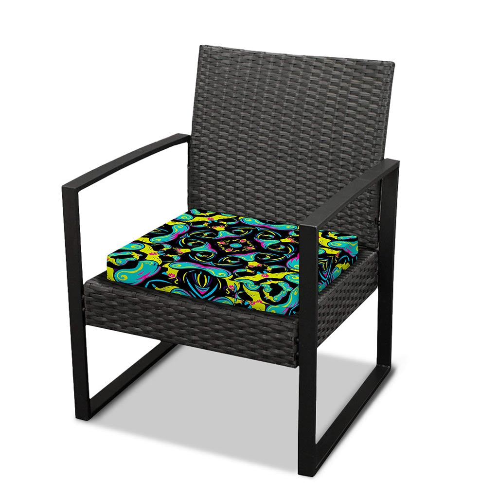 Ornament Psychedelic Trippy Print Outdoor Seat Cushion Cover
