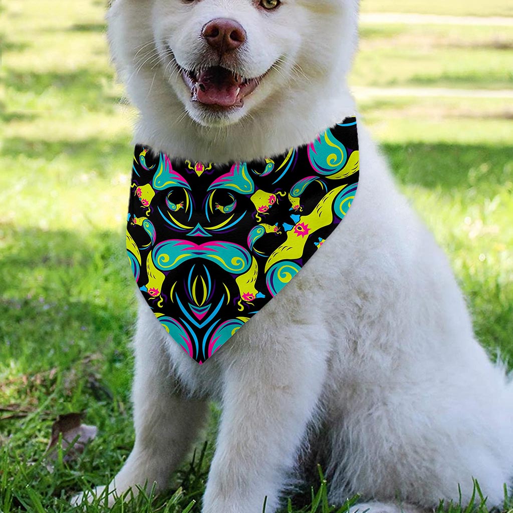 Ornament Psychedelic Trippy Print Over The Collar Dog Bandana