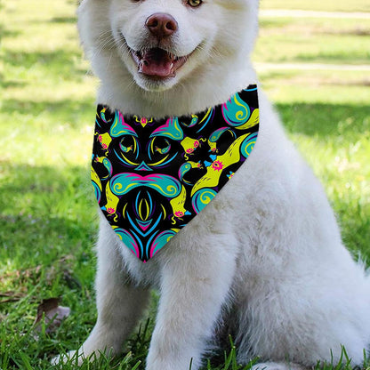 Ornament Psychedelic Trippy Print Over The Collar Dog Bandana