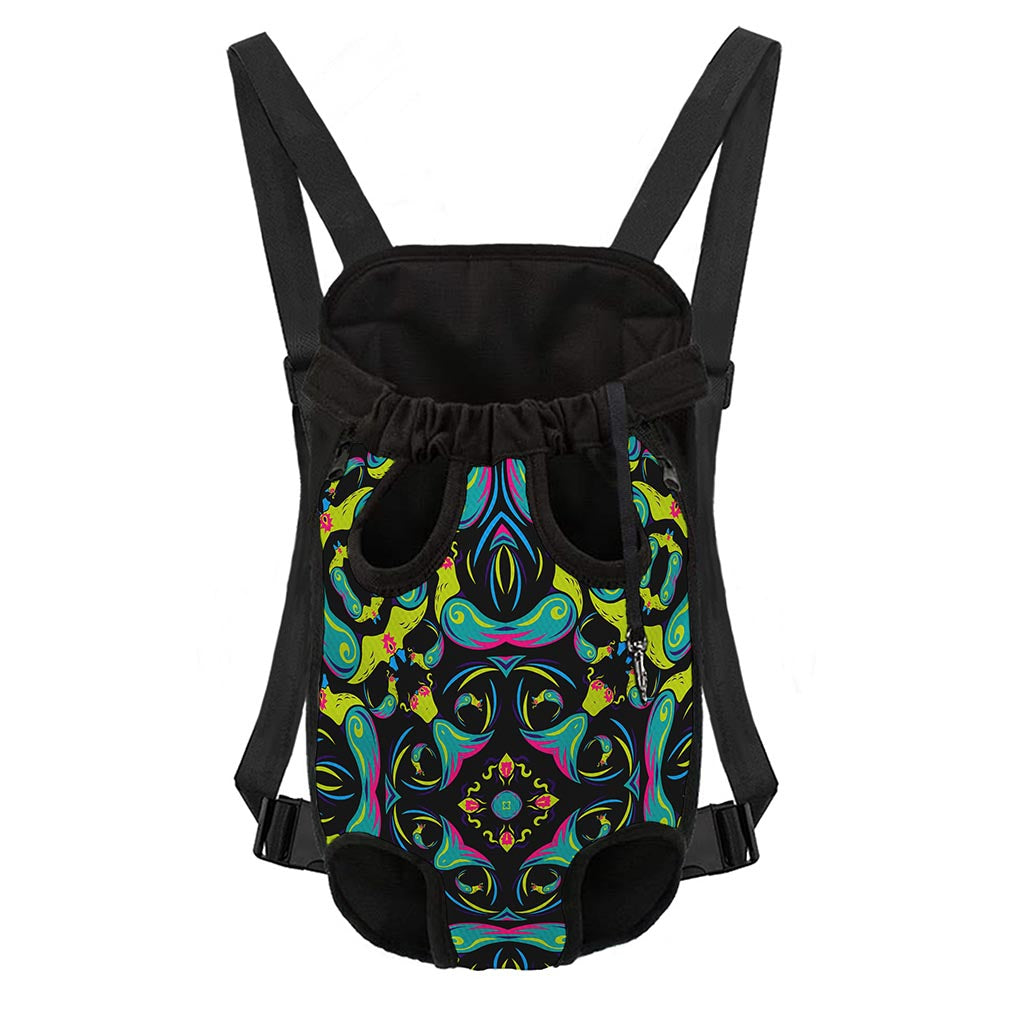 Ornament Psychedelic Trippy Print Pet Carrier Backpack