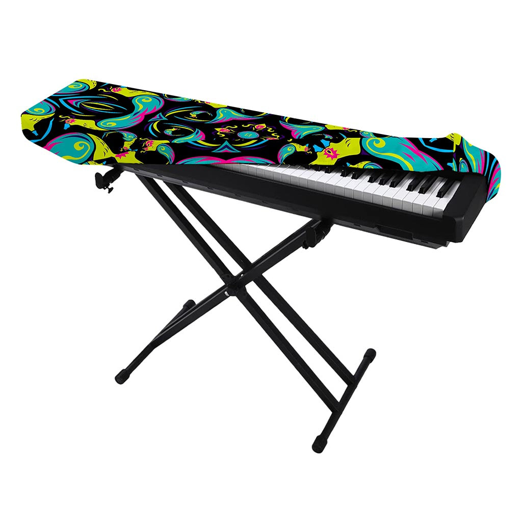 Ornament Psychedelic Trippy Print Piano Keyboard Cover