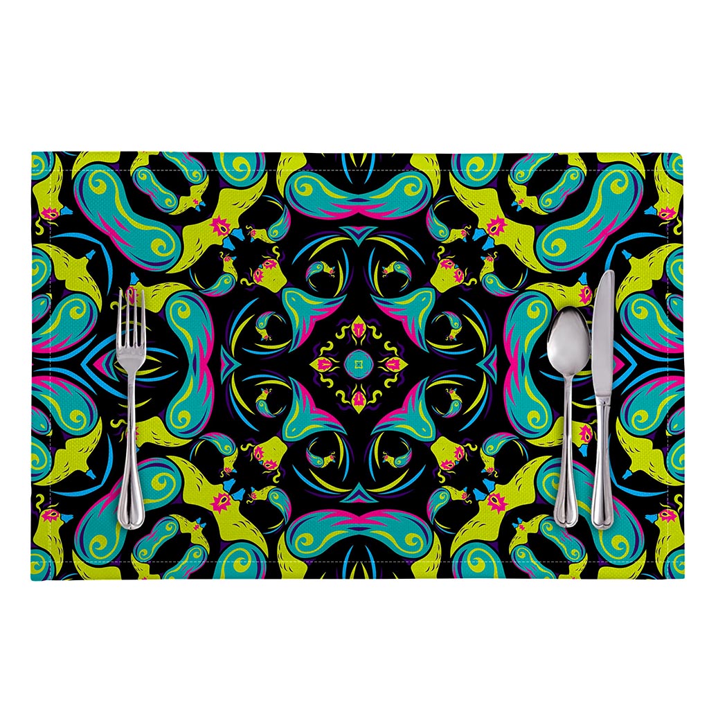 Ornament Psychedelic Trippy Print Placemat