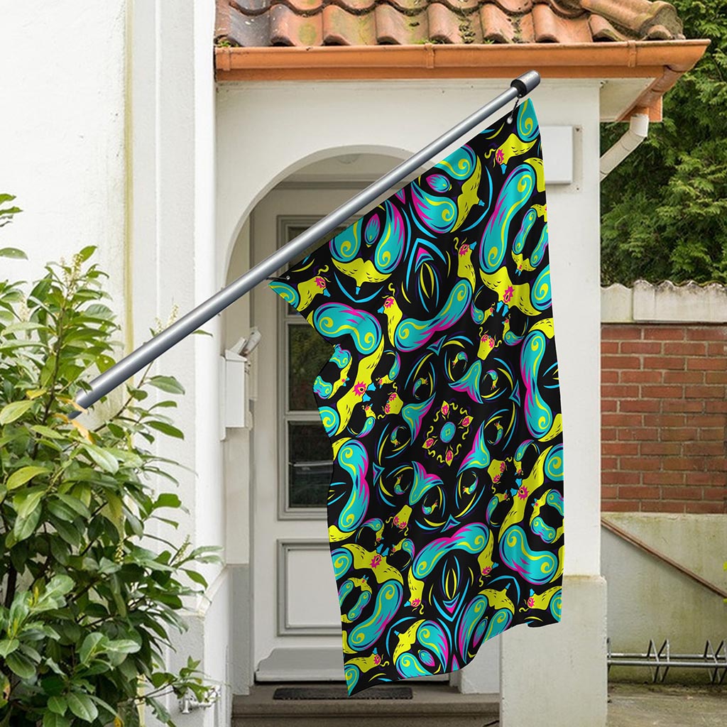 Ornament Psychedelic Trippy Print Polyester Flag