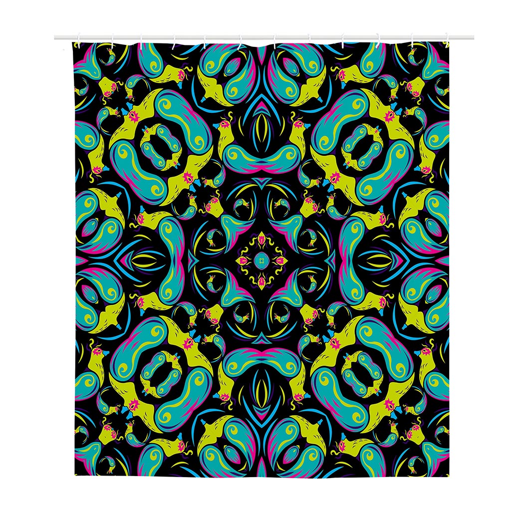 Ornament Psychedelic Trippy Print Polyester Shower Curtain