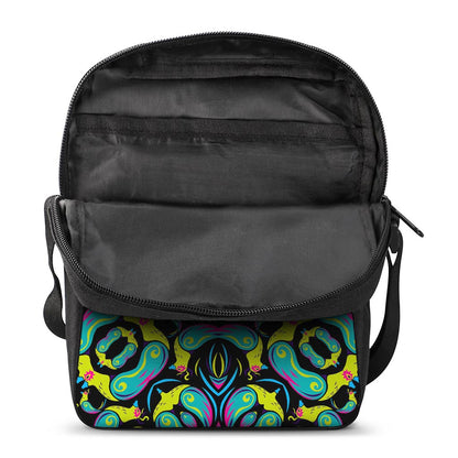 Ornament Psychedelic Trippy Print Rectangular Crossbody Bag