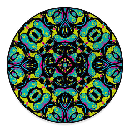 Ornament Psychedelic Trippy Print Round Floor Mat