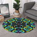 Ornament Psychedelic Trippy Print Round Rug