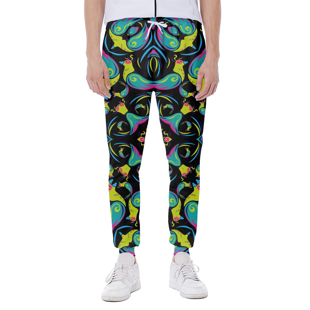 Ornament Psychedelic Trippy Print Scuba Joggers