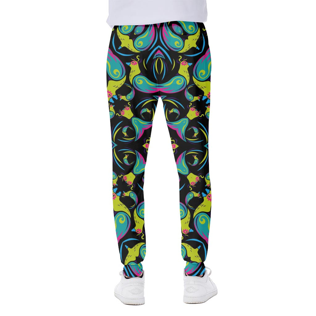 Ornament Psychedelic Trippy Print Scuba Joggers