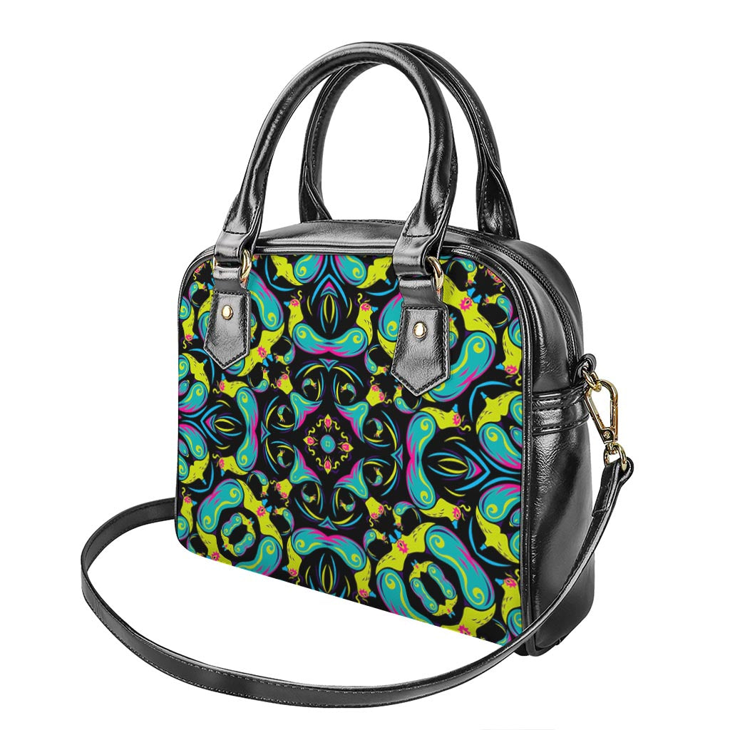 Ornament Psychedelic Trippy Print Shoulder Handbag
