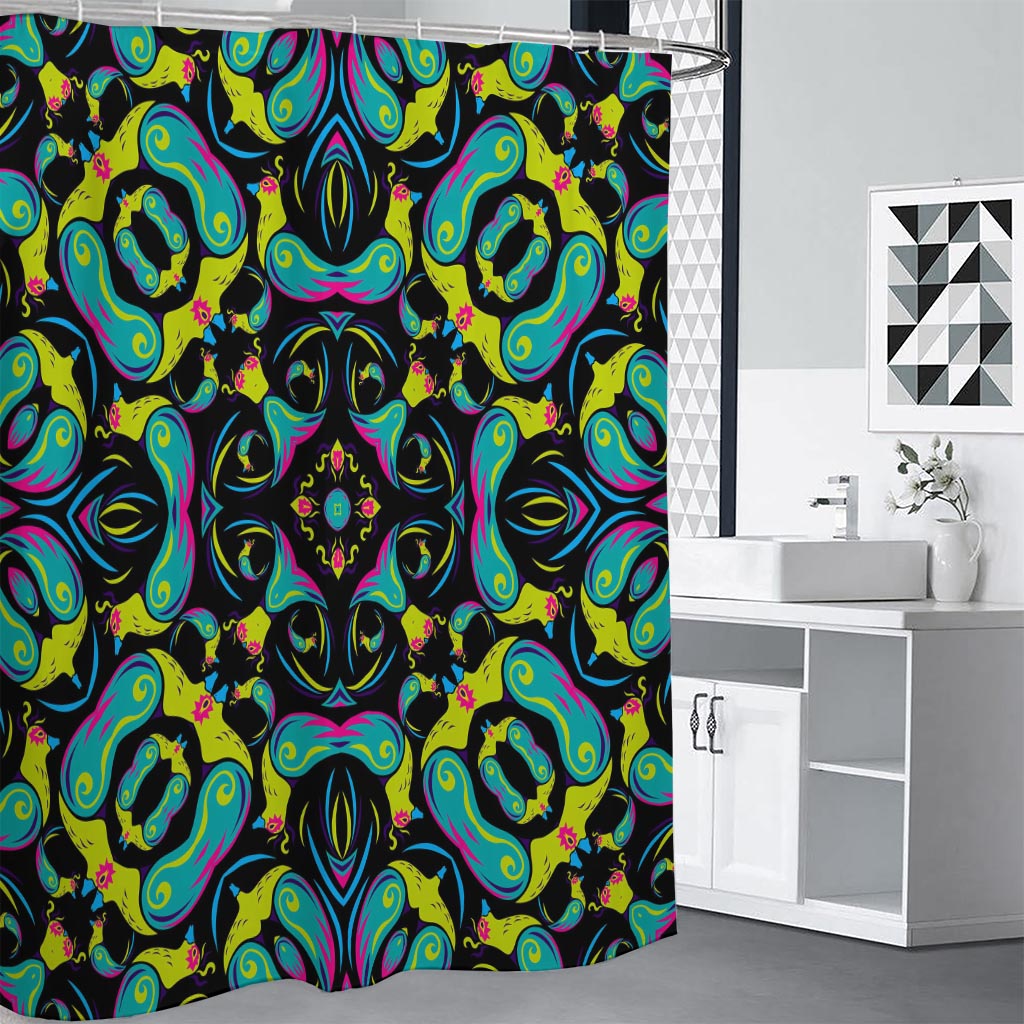 Ornament Psychedelic Trippy Print Shower Curtain