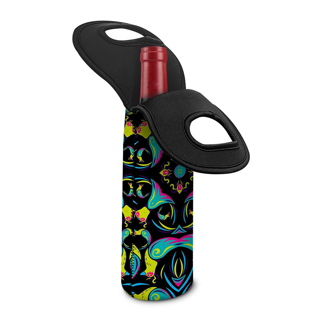 Ornament Psychedelic Trippy Print Single Neoprene Wine Tote