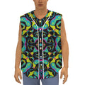Ornament Psychedelic Trippy Print Sleeveless Baseball Jersey