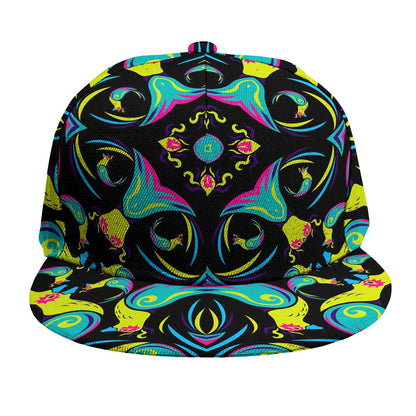 Ornament Psychedelic Trippy Print Snapback Cap