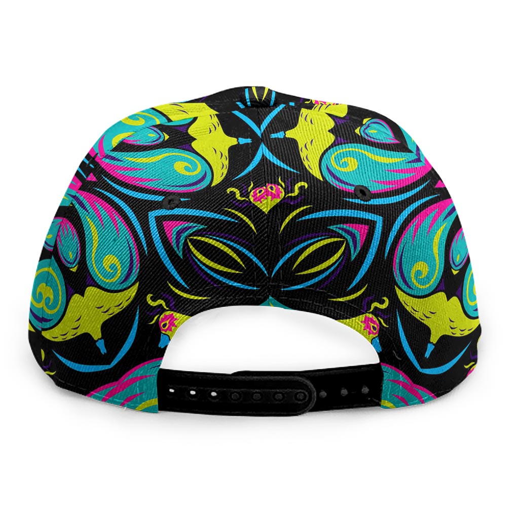 Ornament Psychedelic Trippy Print Snapback Cap