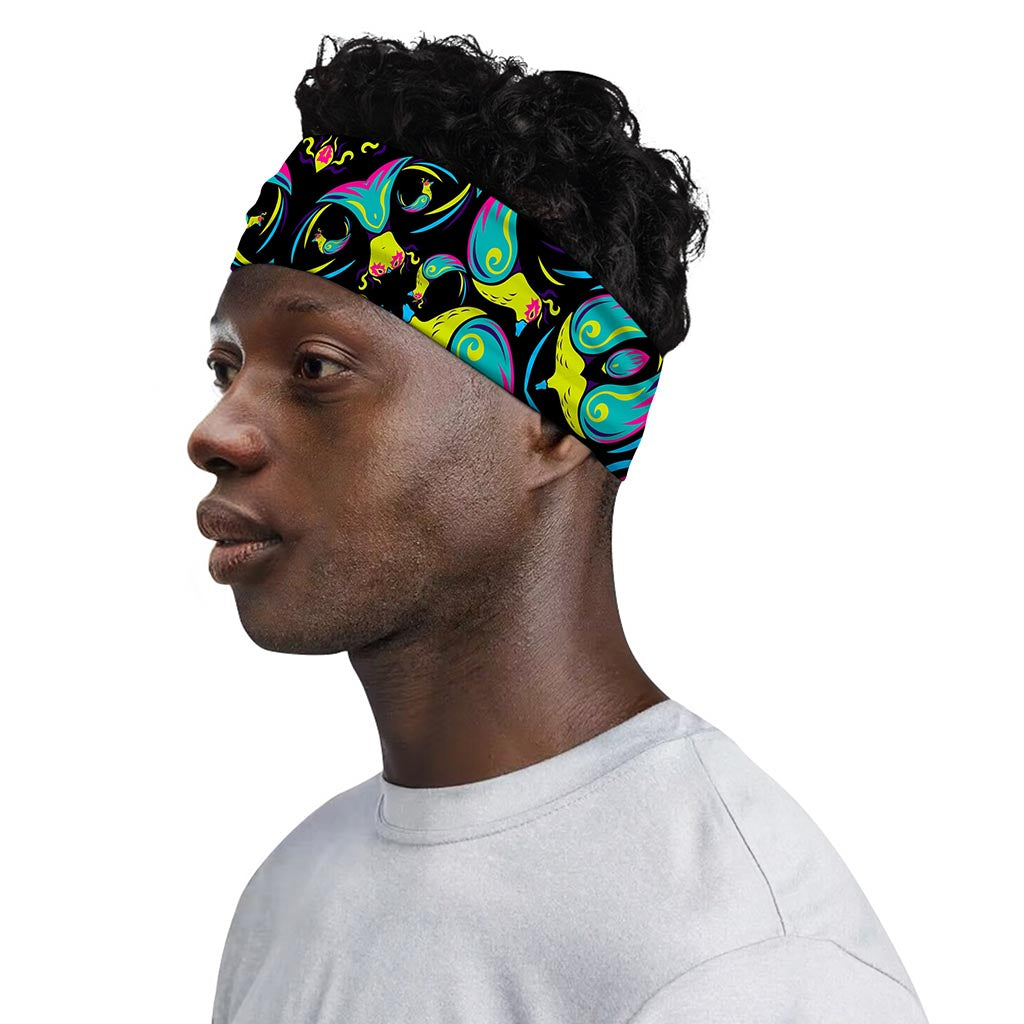 Ornament Psychedelic Trippy Print Sports Headband