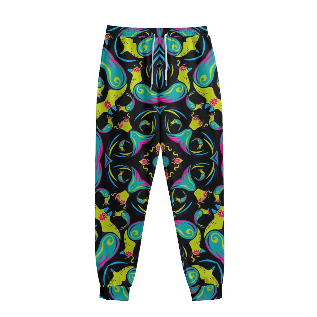 Ornament Psychedelic Trippy Print Sweatpants