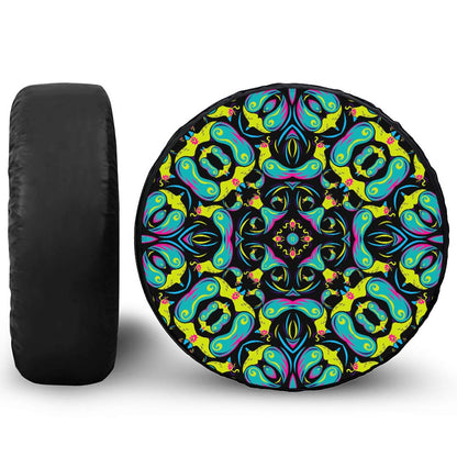 Ornament Psychedelic Trippy Print Tire Cover