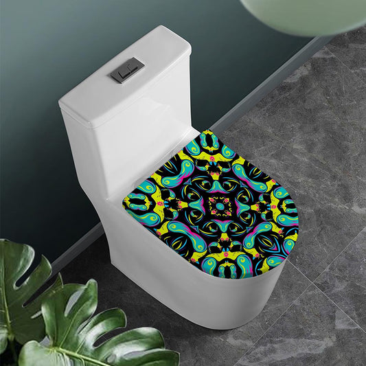 Ornament Psychedelic Trippy Print Toilet Lid Cover