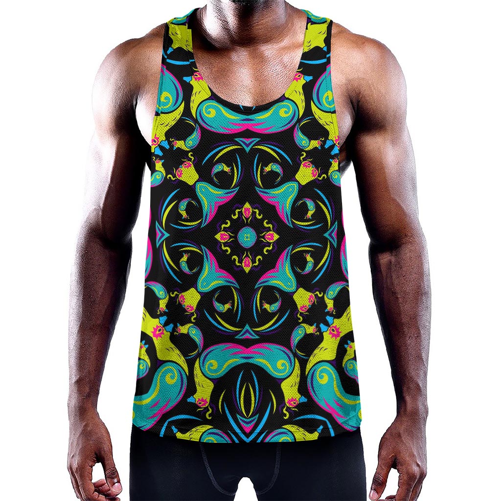 Ornament Psychedelic Trippy Print Training Tank Top