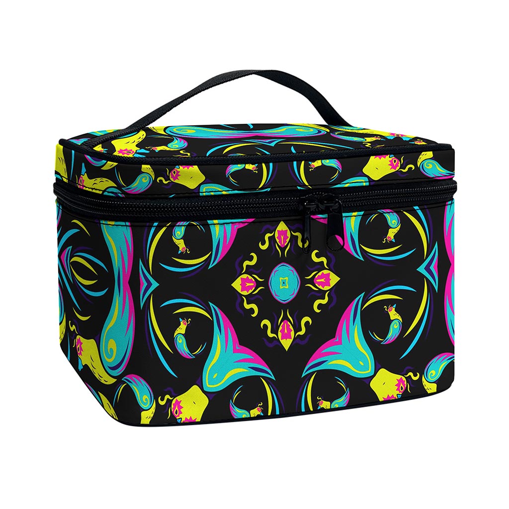 Ornament Psychedelic Trippy Print Travel Makeup Bag