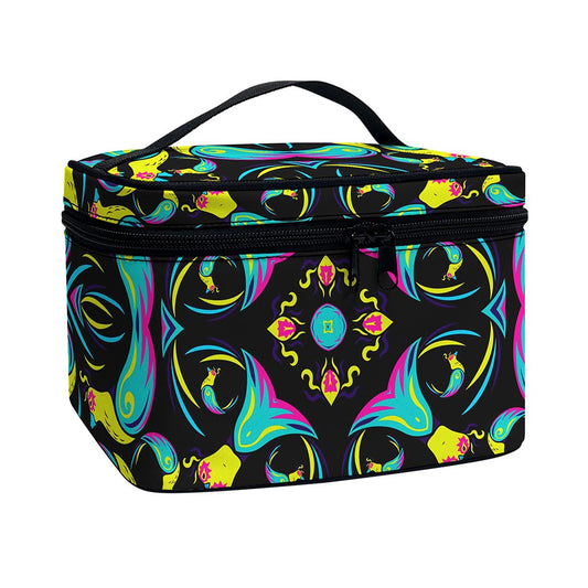 Ornament Psychedelic Trippy Print Travel Makeup Bag