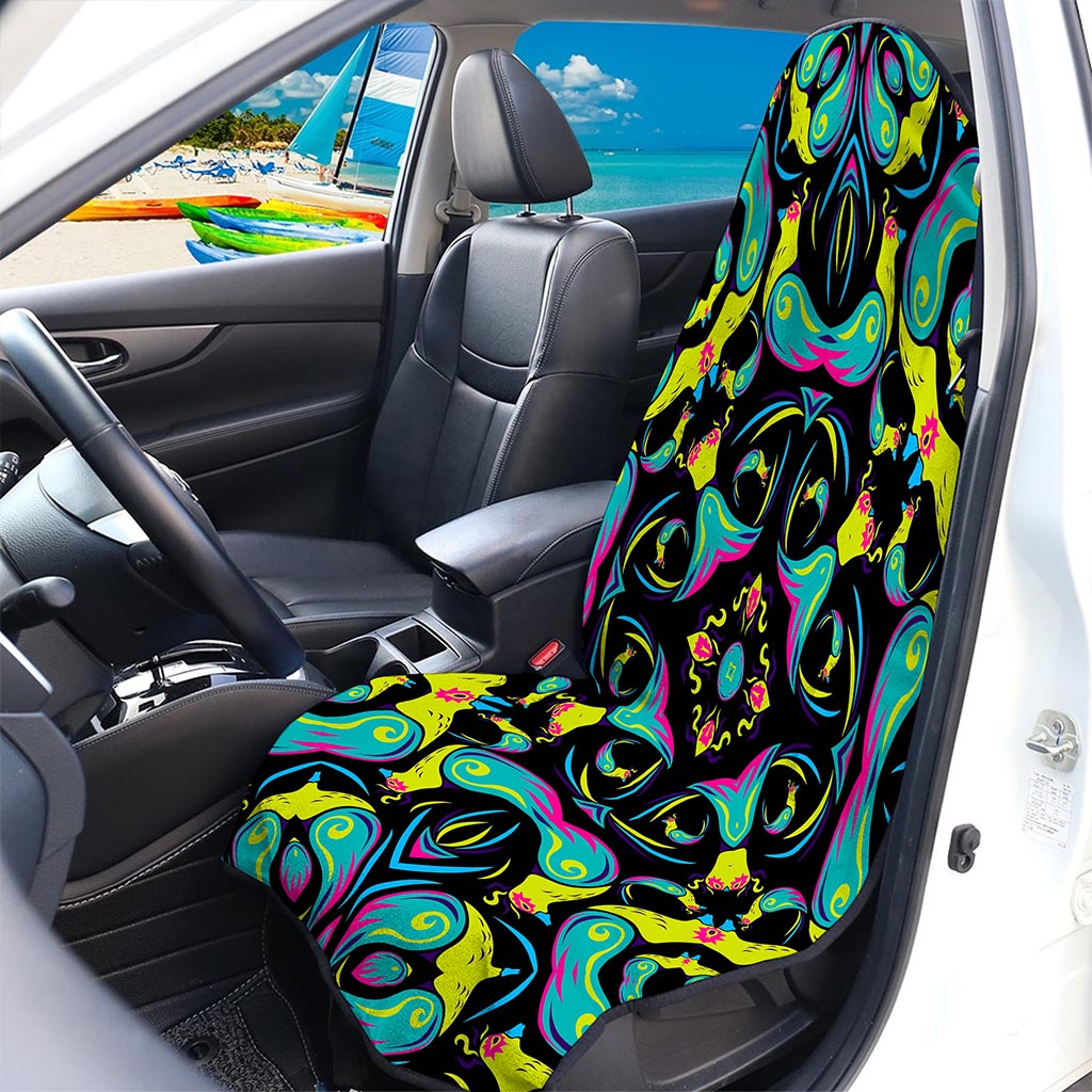 Ornament Psychedelic Trippy Print Waterproof Car Seat Cover
