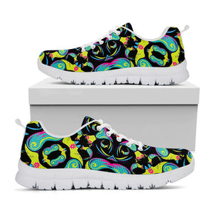 Ornament Psychedelic Trippy Print White Running Shoes