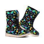 Ornament Psychedelic Trippy Print Winter Boots