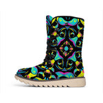 Ornament Psychedelic Trippy Print Winter Boots