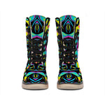 Ornament Psychedelic Trippy Print Winter Boots