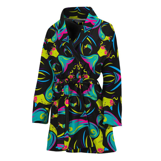 Ornament Psychedelic Trippy Print Women's Bathrobe