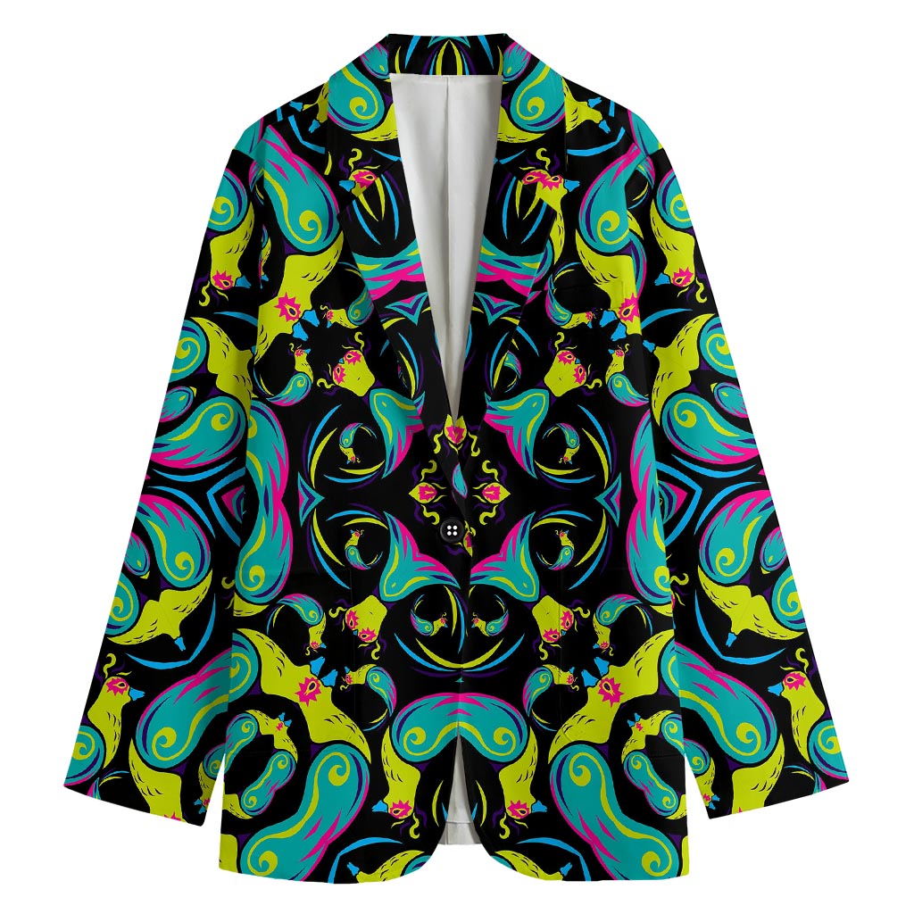 Ornament Psychedelic Trippy Print Women's Blazer