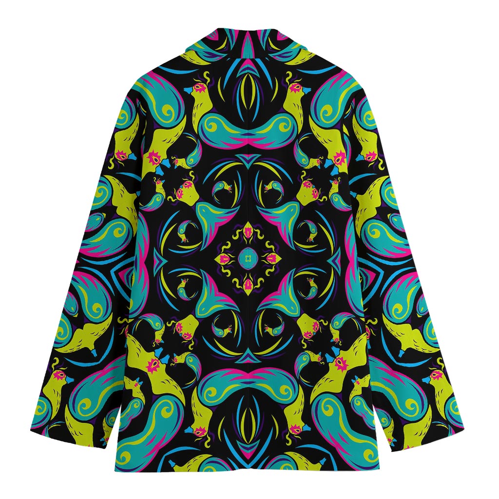 Ornament Psychedelic Trippy Print Women's Blazer