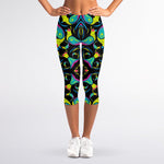 Ornament Psychedelic Trippy Print Women's Capri Leggings