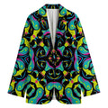Ornament Psychedelic Trippy Print Women's Cotton Blazer