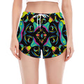 Ornament Psychedelic Trippy Print Women's Split Running Shorts