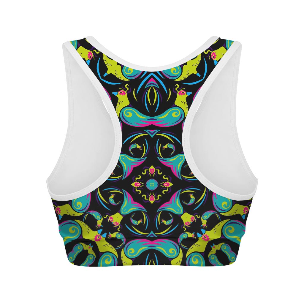 Ornament Psychedelic Trippy Print Women's Sports Bra