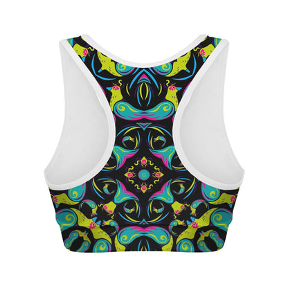 Ornament Psychedelic Trippy Print Women's Sports Bra