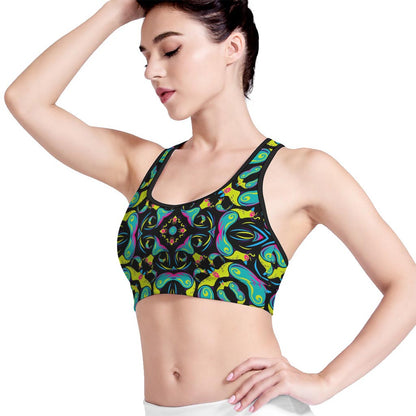 Ornament Psychedelic Trippy Print Women's Sports Bra
