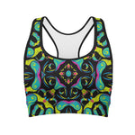 Ornament Psychedelic Trippy Print Women's Sports Bra