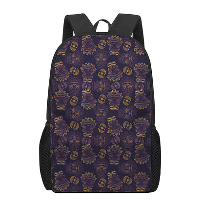 Ornament Tiki Mask Pattern Print 17 Inch Backpack