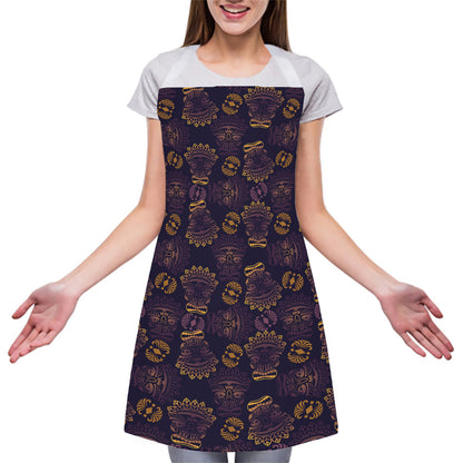 Ornament Tiki Mask Pattern Print Adjustable Apron