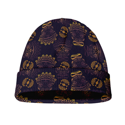Ornament Tiki Mask Pattern Print Beanie