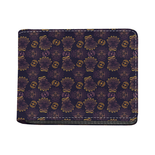 Ornament Tiki Mask Pattern Print Bifold Wallet