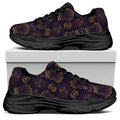 Ornament Tiki Mask Pattern Print Black Chunky Shoes
