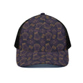 Ornament Tiki Mask Pattern Print Black Mesh Trucker Hat
